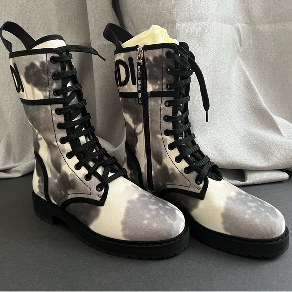 Fendi Canvas Floral Print Boots - Picture 6 of 13